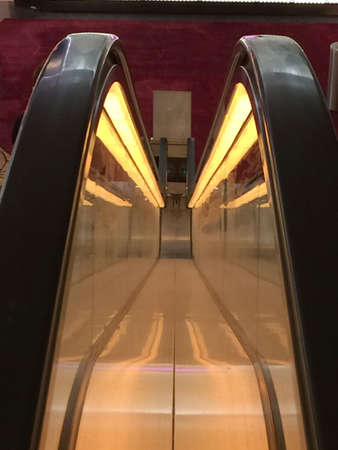 A vertical shot of the middle of the escalators