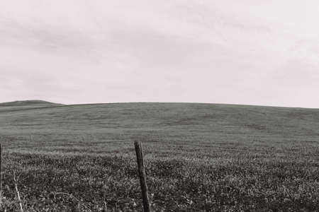 The rustic scenery of the beautiful countryside lowlands and hills
