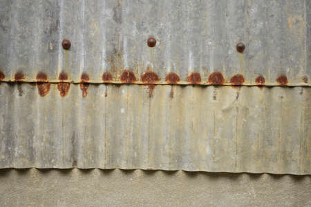 A closeup shot of corrugated zinc metal sheet