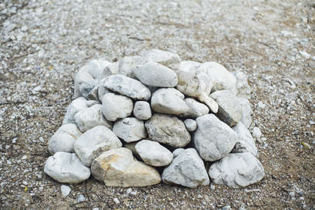A closeup selective shot of a pile of rocks on a sunny day
