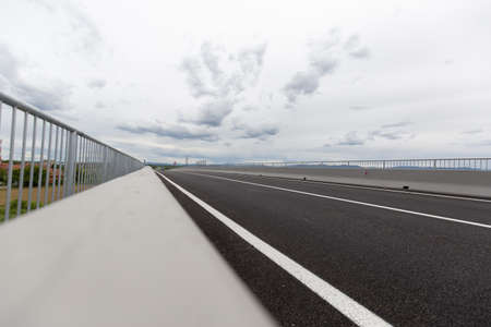A new recently built highway in Brcko district, Bosnia and Herzegovina. The road was built by Spanish company Rubau and is important for the regionの写真素材