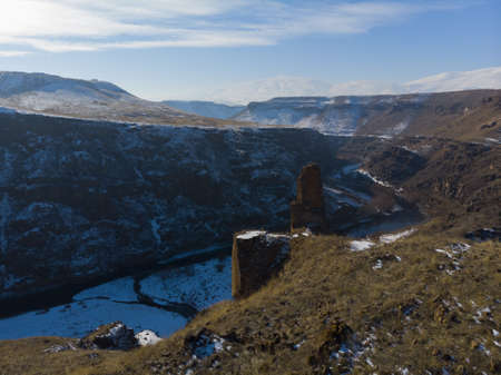 Ani Ruins, Ani is a ruined and uninhabited medieval Armenian city-site situated in the Turkish province of Karsの写真素材