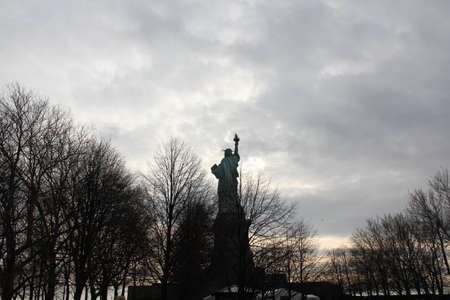 A beautiful view of The Statue of Liberty in New York Cityの写真素材