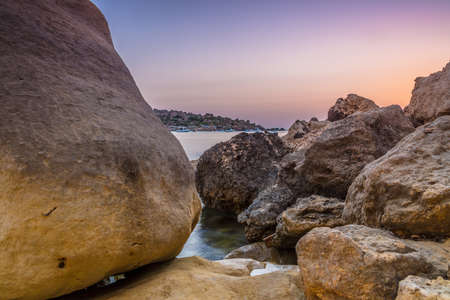 A beautiful scenery of rock formations near the sea - perfect for a cool natural backgroundの写真素材