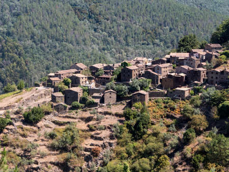 A sunny scenery of the beautiful Talasnal village in Portugal