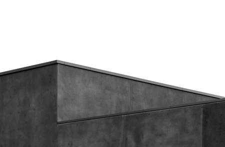 A gray scale shot of a geometrical gray wall with the white background - perfect for a background