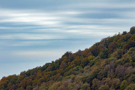 The autumn on mountain Medvednica, Zagreb, Croatia and the sky behind