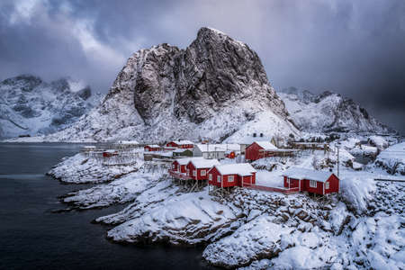 A classic shot from Hamnoy village in Lofotenの写真素材