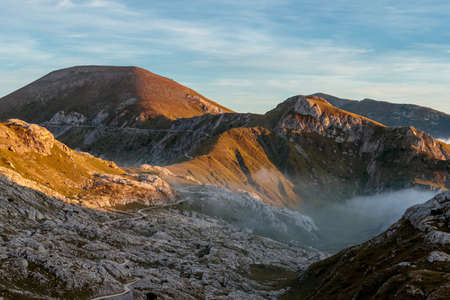 A beautiful high angle shot of the mountains in Mercantour national park in France