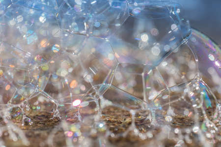 A beautiful macro photography of soap bubbles