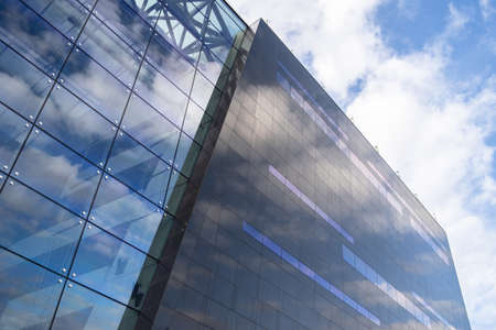 A low angle shot of The Black Diamond, The Royal Library captured in Copenhagen, Denmark