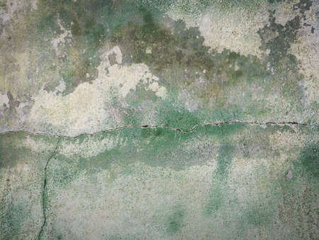 An old white cement wall with green spray paint on it - perfect for a backgroundの写真素材