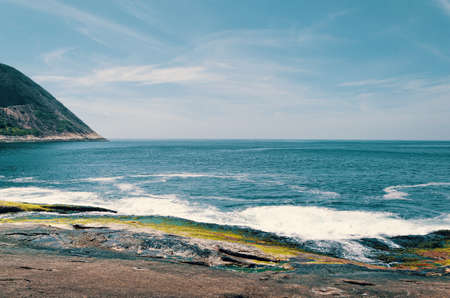 A high angle shot of the beach in Rio de Janeiro during summerの写真素材