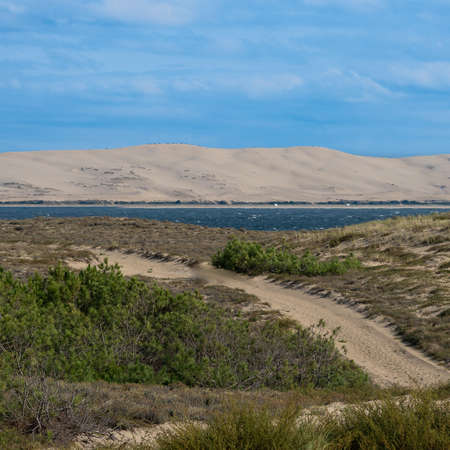A high angle shot of the Cap Ferret sight in Franceの写真素材