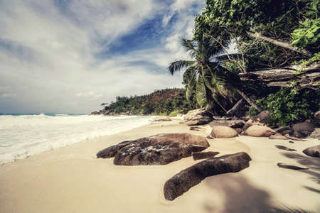 A picturesque shot of a beautiful beach at Anse Georgette, Praslin, Seychelles, Africa