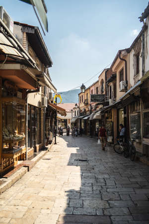 SKOPJE, MACEDONIA - Dec 08, 2019: Architecture and street life in Skopje, the capital of North Macedonia.の写真素材