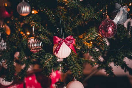 christmas tree with beautiful symbol, Christmas objects with lights