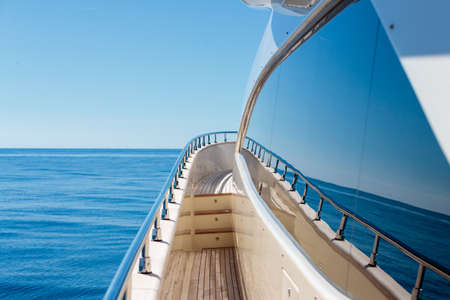 A beautiful shot from the yacht of the sea under the blue sky