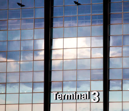 A closeup shot of the airport buildingの写真素材