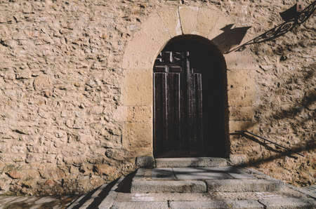 A beautiful view of the old building on the streets in the Jewish neighborhood in Segovia, Spain