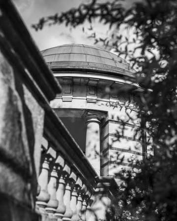 Classical architecture with tree in foregroundの写真素材