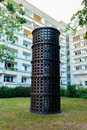 A closeup shot of an iron structure near the church of Saint Nicholas in Potsdam city, Germanyの写真素材
