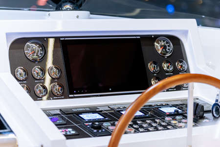 A closeup shot of the steering wheelの写真素材