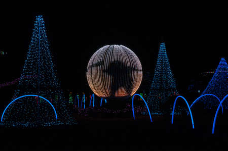Christmas lights at the Detroit Zooの写真素材