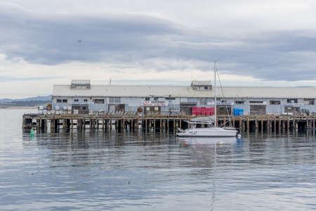 The building on the port captured in Monterey Bay in Monterey USAの写真素材