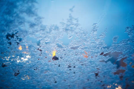 A frozen window with icy textures - great for a cool background or wallpaper