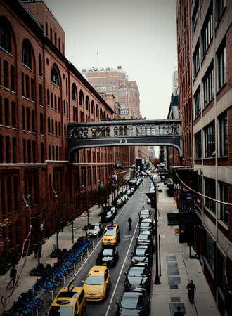 View of the Chelsea Market footbridge taken from High Line Parkのeditorial素材
