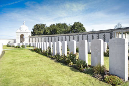 PASSENDAELE, BELGIUM - Aug 16, 2018: Ypres, Passchendaele, Belgium 08/2018: graves of Tyne Cot...