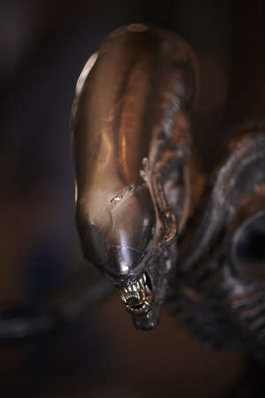 GRUYERE, SWITZERLAND - Sep 15, 2019: The Alien and other creations of the swiss artist H.R. Giger as shown in his museum and his bar in Gruyere Switzerlandのeditorial素材