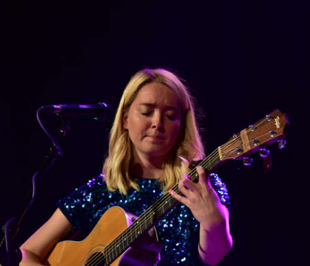 BATH, ENGLAND, UNITED KINGDOM - Nov 07, 2019: Singer-songwriter Kitty Macfarlane performs at Chapel Arts Centre, Bath, England. 7 November 2019.のeditorial素材