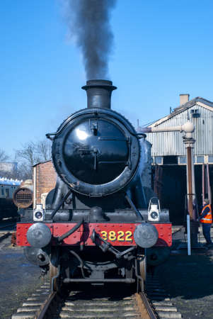 DIDCOT, UNITED KINGDOM - Feb 17, 2008: Steam locomotive at Didcot Stream Train Centre, Oxfordshire,...