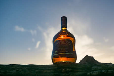 APPLETON ESTATE, JAMAICA - Jul 05, 2019: Bottle of APPLETON ESTATE SIGNATURE BLEND, Jamaica Rum Signature Blend is the new name for Appleton's VXのeditorial素材