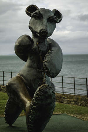 WICKLOW, IRELAND - Sep 08, 2018: Bear sculpture in greystones wicklow ireland