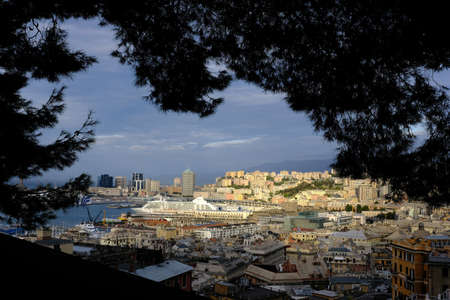 a port view from far away in europe. seasideのeditorial素材