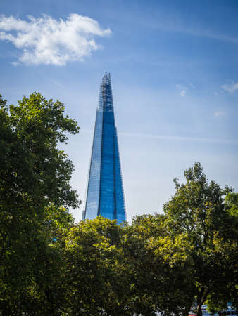 LONDON, UNITED KINGDOM - Oct 06, 2017: The glass Shard building at london bridge, just over 2 years old is the tallest building in europe at over 1,000 feet (310 metres)のeditorial素材