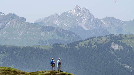 The high mountains and hills covered with forestsのeditorial素材