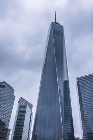 NYC, UNITED STATES - Jul 20, 2017: One world trade center and other buildings in new york cityのeditorial素材