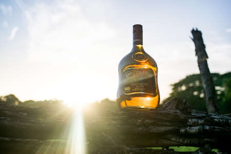 APPLETON ESTATE, JAMAICA - Jul 05, 2019: Bottle of APPLETON ESTATE SIGNATURE BLEND, Jamaica Rum Signature Blend is the new name for Appleton's VXのeditorial素材