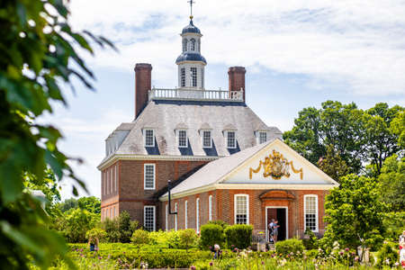 The Governor's Palace during daytime in Williamsburg, USAのeditorial素材