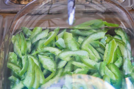 A closeup shot of a sliced vegetable in Italy