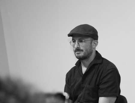 YEREVAN, ARMENIA - Jul 11, 2018: Darren Aronofsky "Golden Apricot" film festival interview in Armenia. The director of some of the most commercially successful films is in Yerevan.のeditorial素材