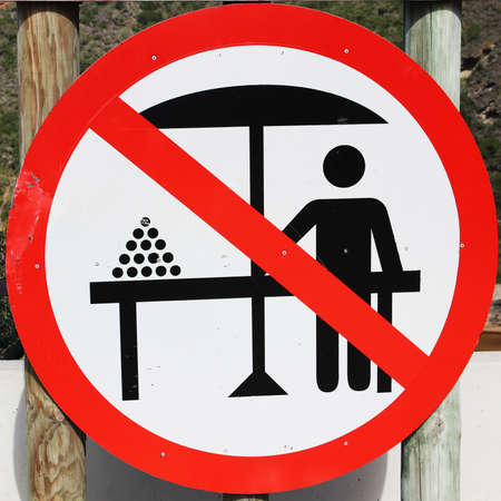 A no hawking sign. Business restriction concept image.