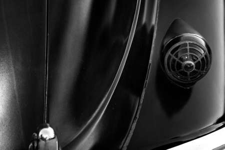 A high angle shot of a headlight in a vintage carの写真素材