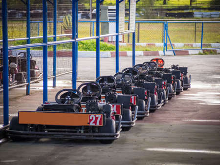 KartÃ³dromo de Ãvora, Portugal. 24th March 2018. Machine kart before the startの写真素材