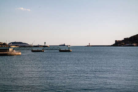 A beautiful shot of a Spanish port in Cartagena under a clear sky