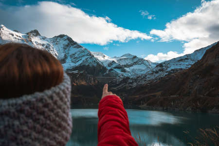 Follow me and I show you a new worldの写真素材
